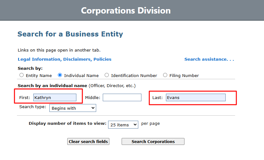 Massachusetts business entity search